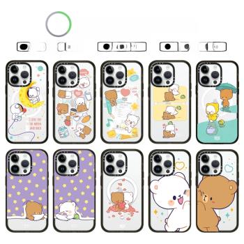 Magsafe磁吸CASE聯名情侶牛奶小熊手機殼15Promax適用iPhone14Pro亞克力蘋果13Promax防摔12Pro男女保護套13