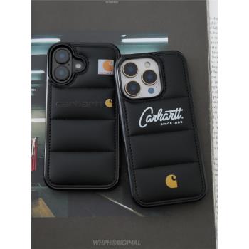 超好看潮牌蘋果16promax羽絨服手機殼秋冬款適用於iPhone15pro個性小眾14防摔保護套13pro新款高階感12軟殼11