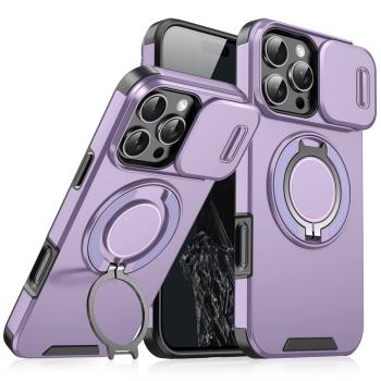 高階滑蓋鏡頭適用蘋果16promax手機殼支架一體iPhone15plus攝像頭推拉窗14全包13旋轉指環12新款11防摔pm男女
