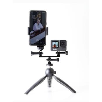 GoPro雙頭雙機位支架鋁合金hero13/12/11/9/8/76雙頭連線裝載支架