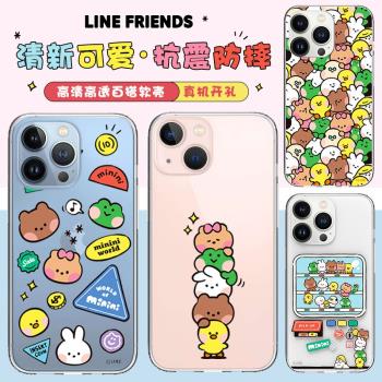 line布朗熊透明卡通適用於蘋果15手機殼蘋果16Plus軟殼iphone16promax透明矽膠保護套女14max十五輕薄13Pro