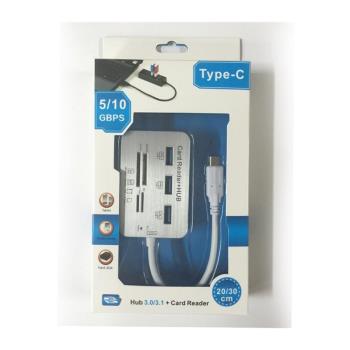 type-c多功能TF/SD讀卡器usb分配器3.0/2.0集線器電腦手機分線L