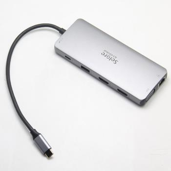 便攜式Gen2 10G全功能C擴充套件塢擴雙顯示器千兆網絡卡 PD供電 USB3.1