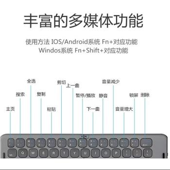 折疊藍牙鍵盤無線便攜平板筆記本電腦手機辦公家用迷你無線鍵盤