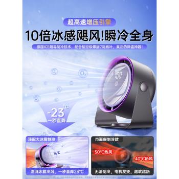 桌面小風扇靜音辦公室桌上電風扇usb充電大風力迷你便攜臺式小型製冷小空調循環扇學生宿舍超長續航降溫神器