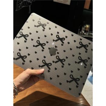 黑蝴蝶結原創設計筆記本保護殼蘋果電腦保護套MacBook Air/Pro外殼MateBook筆記本電腦罩電腦殼子新款型號全