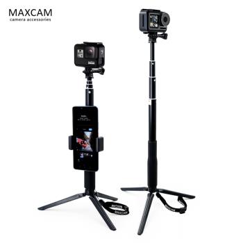 MAXCAM適用大疆dji靈眸運動相機OSMO ACTION4/3/2自拍桿手持便攜三腳架防水加長桿gopro12/11 hero987配件