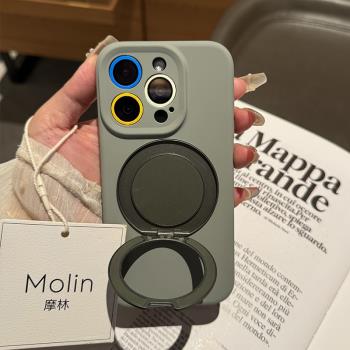 簡約手機矽膠殼保護套旋轉支架