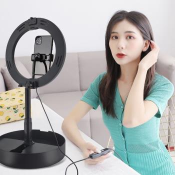 胖牛PULUZ收納式26cm環形燈LED三色溫弧面攝影燈環形自拍補光燈白