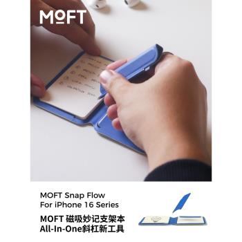 MOFT 適用iphone16/Plus/Pro/Pro Max辦公商務戶外磁吸手機蘋果15/14支架多功能記錄靈感13折疊創意MagSafe