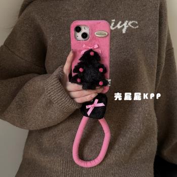 殼屁屁KPP甜酷辣黑粉聖誕樹ins韓系14適用16pro蘋果16ProMax手機殼iPhone16全包13軟15Promax手提保護套