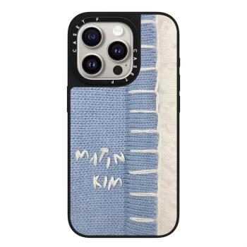 Matin Kim牛仔布圖案16Pro磁吸鏡面適用iPhone15ProMax蘋果13Pro網紅手機保護殼15防摔保護套12