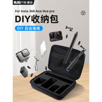 數碼收納包支架insta360/action/pocket收納包insta360配件運動相機DIY便攜大容量包化妝包diy海綿防水收納盒