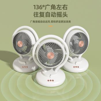 新款負離子桌面風扇USB辦公室宿舍小型風扇廣角送風簡約電風扇