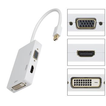蘋果minidp轉hdmi/vga/dvi三合一轉換器displayport雷電介面Typec
