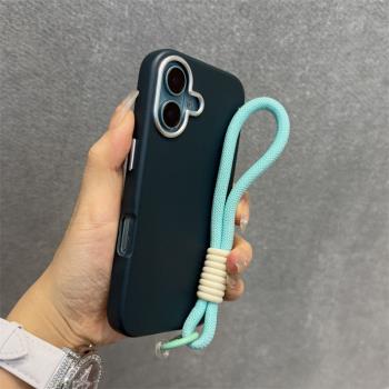 得樂適用蘋果16手機殼墨綠色細皮紋iphone16promax簡約復古15pro新款14電鍍鏡框按鍵13防摔12男女商務16pro