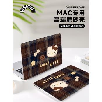 V-SION復古小貓透彩殼適用於蘋果macbookpro保護殼2024新款14寸macbook套air13外殼筆記本mac電腦輕薄保護套