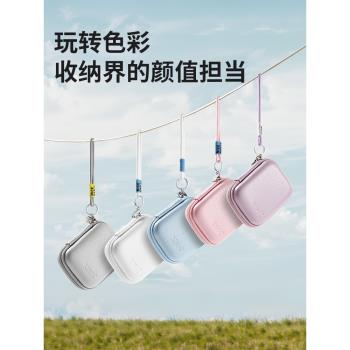 卡片機相機ccd收納包數碼數據線收納包適用佳能索尼富士尼康相機保護套硬殼復古卡片機收納盒隨身聽隨身收納