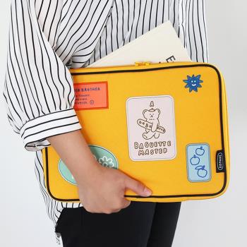 韓國Romane可愛刺繡iPad平板內膽電腦包11寸收納包防摔保護套pro