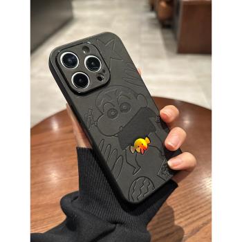 卡通大象蠟筆小新適用蘋果15手機殼新款iPhone16promax全包鏡頭14plus小眾13Pro高階12可愛11男xs防摔xr套por