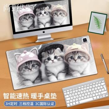 尚野優品暖桌墊加熱桌墊加大桌面滑鼠發熱墊學生寫字臺電腦桌暖手