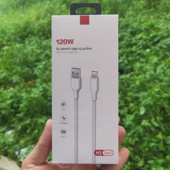 品牌H2數據線相容120w閃充線適用於平果安卓type-c手機充電線
