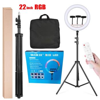 新品超大補光燈22寸56CMRGB攝影補光燈LED環形燈22inch