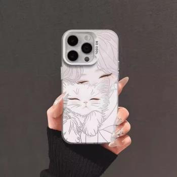 蘋果16手機保護殼新款二次元iPhone16promax動漫美少女可愛15plus小眾高階感14pro創意13潮流ins12防摔保護套