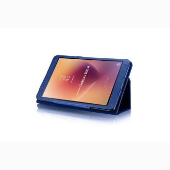 適用三星Tab A 8.0保護套T380/T385荔枝紋支架平板保護殼二折皮套