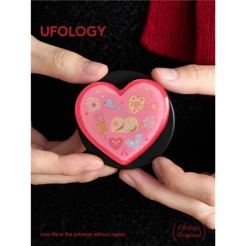 Ufology原創手機磁吸支架支援magsafe桌面便攜蘋果愛心紅色創意
