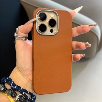 適用蘋果16手機殼秋冬新款iphone16promax小眾高階感15plus皮質不撞款14Pro情侶13pm保護套12防摔15pro軟殼lv