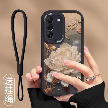 望金舒蓮適用三星s25Ultra手機殼新款送掛繩24Plus國風輕GalaxyS23全包小羊皮22簡約高階女S21FE矽膠防摔套20