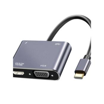 usb-c hub轉hdmi vga 4K影片同顯高畫質轉換器 type-c 四合一拓展塢