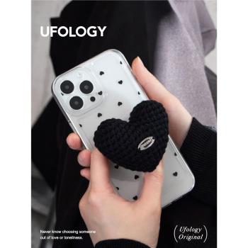 Ufology原創透明簡約適用iPhone14promax手機殼新款13蘋果12菲林黑色愛心11韓系xsmaxr小眾ins風個性新款mini