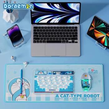 哆啦A夢無線滑鼠ipad藍牙鍵盤鼠標套裝靜音適用蘋果筆記本平板電腦外接藍牙鍵盤打字正版授權可愛卡通ROCK