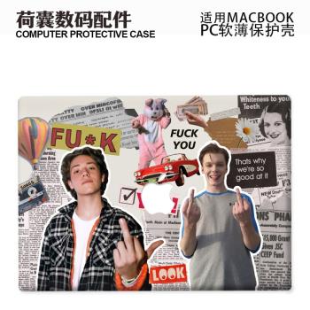 適用25新款Macbook保護殼m3輕軟m1蘋果筆記本電腦套air薄殼磨砂m4 pro13/14/15防摔2338美劇2442無恥之徒2681
