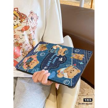 適用於ipad9保護套air6/5書本式蘋果iPad10筆槽8平板殼2024新款10.9郵差小熊mini7殼Pro2022矽膠第九代6八5軟