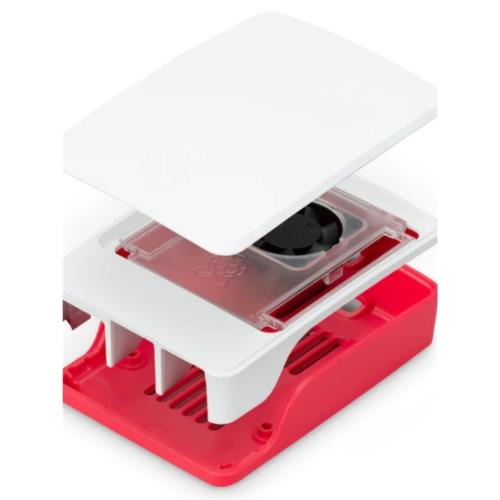 樹莓派5代Pi5官方原裝外殼 紅白色殼帶散熱風扇Raspberry Pi CASE