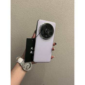 韓系ins香芋紫素皮紋電鍍邊框適用小米14手機殼全包新款小米14ultra網紅小眾商務高檔14pro防摔潮牌保護套女