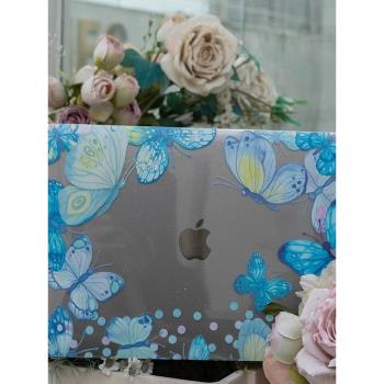 M[藍蝶]原創藍色蝴蝶macbook筆記本電腦保護殼/防刮耐磨輕薄散熱PC外殼/macpro/air殼子/mac蘋果電腦保護套