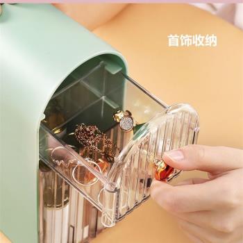 防塵化妝刷眉筆收納盒ins美妝筆刷筒桌面口紅眼影刷整理盒子帶抽