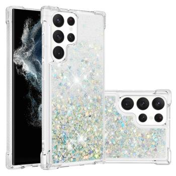 閃粉小愛心流沙殼適用三星s25手機殼s23/s22+矽膠軟s24ultra防摔s22u/s25ultra保護套s24FE/s23ultra時尚女款