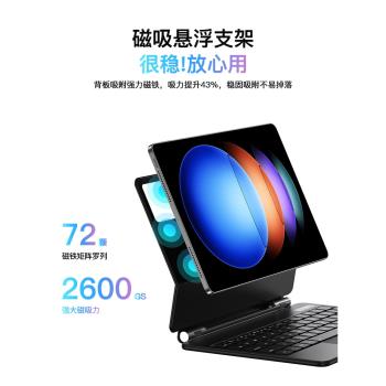 智思慧 適用平板小米7pro懸浮鍵盤11.2英寸12.4智慧觸控鍵盤套磁吸懸浮鍵盤6spro小米平板鍵盤鼠標觸控筆套裝