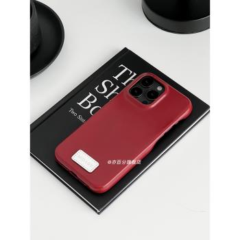 新年大紅色龍年適用iphone15手機殼斜挎新款蘋果14promax保護套皮質高階感13可背帶掛繩12女款16矽膠防摔本命