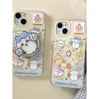 後勤高階&小眾新款日漫啦啦隊新款個性適用於iphone16 pro max手機殼蘋果15/14/13/12磁吸防摔硬大孔旋轉支架
