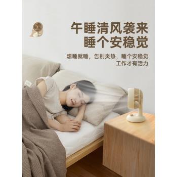 桌面小風扇usb電風扇小型宿舍家用臥室靜音辦公室迷你空氣循環扇廚房壁掛床上充電製冷便攜式隨身空調扇工位