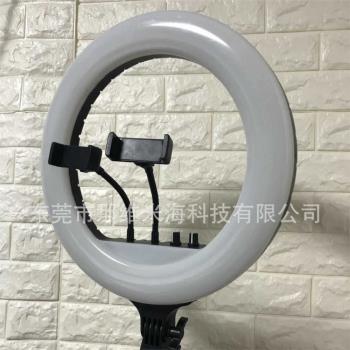14寸RGB環形炫彩外接手機LED自拍燈女主播攝影美顏手機補光燈