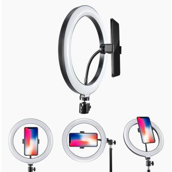 手機新品支架led三色環形補光燈新品燈網紅攝影補光燈新品