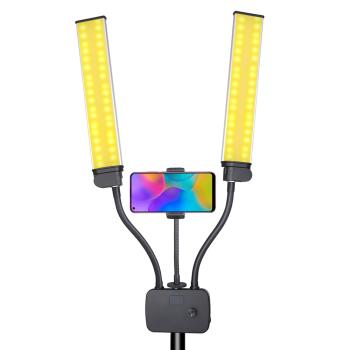 LED美顏新品補光燈可折疊輕便外出紋繡美容攝影燈雙臂補光燈