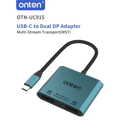 歐騰（ONTEN）Type-C拓展塢USB-C轉雙DP 4K60HZ轉換器筆記本投屏接電視 USB-C轉雙Mini DP